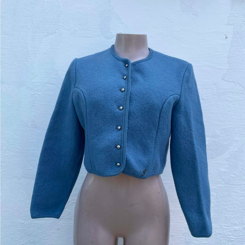 Elegant Blue Button-Up Women's Blazer